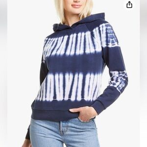 Madewell blue and white tie dye sweatshirt hoodie size small